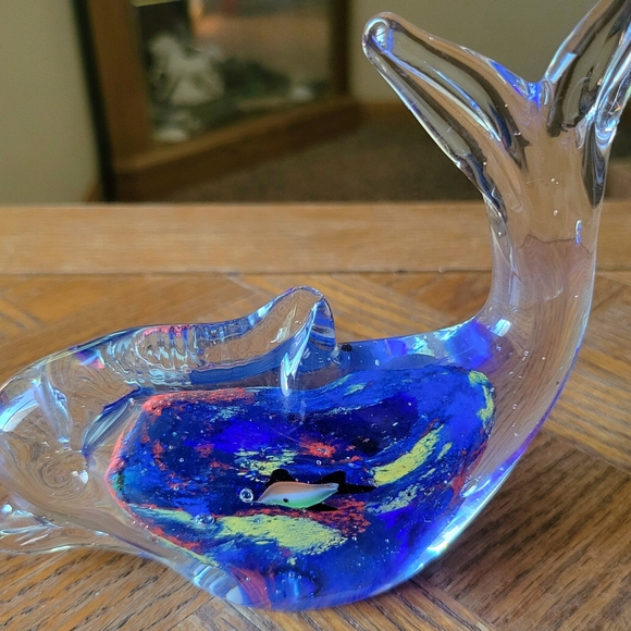 Murano Style Italian Blown Glass Blue Fish - Picture 3 of 6
